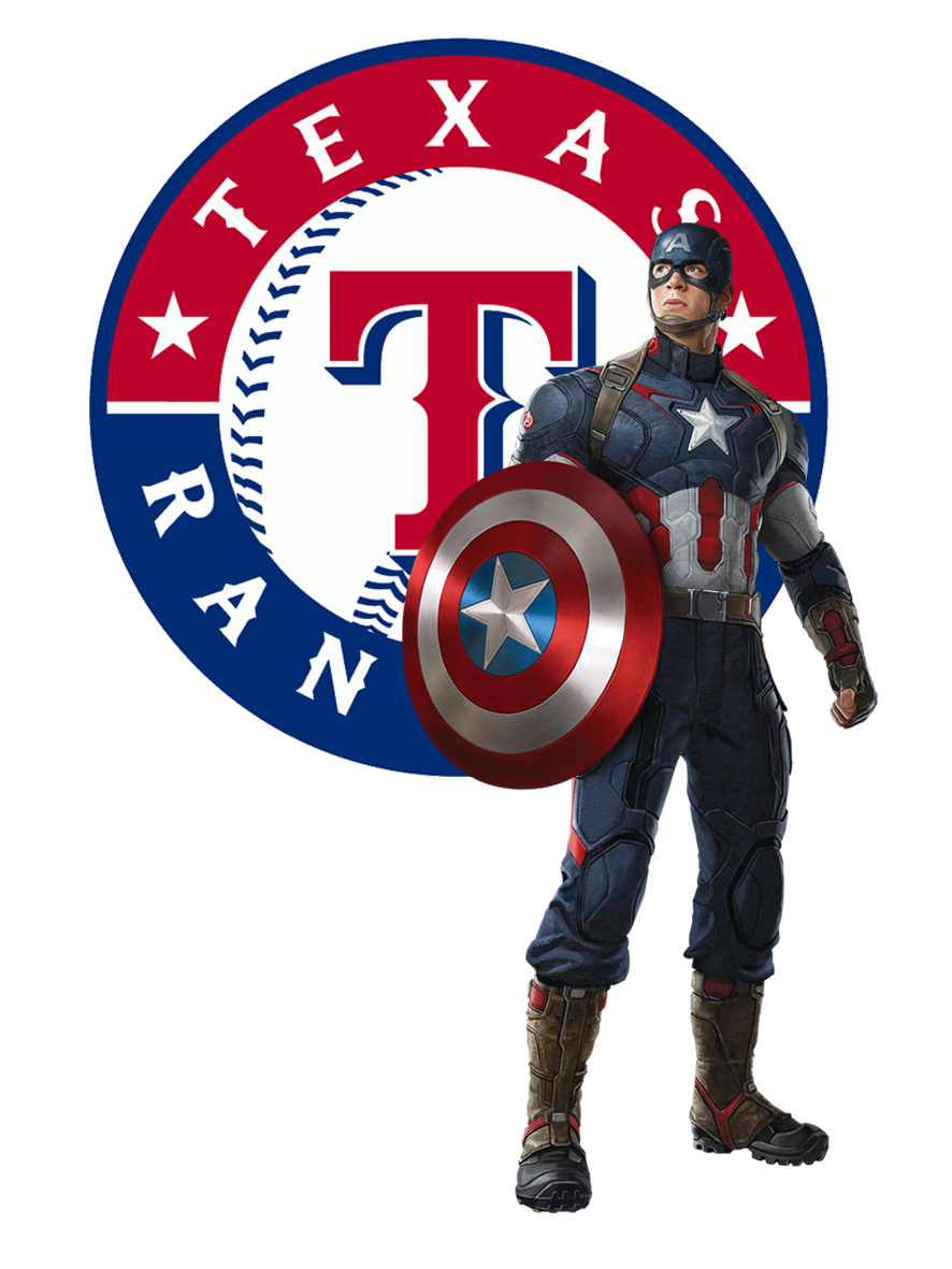 Texas Rangers Captain America Logo vinyl decal